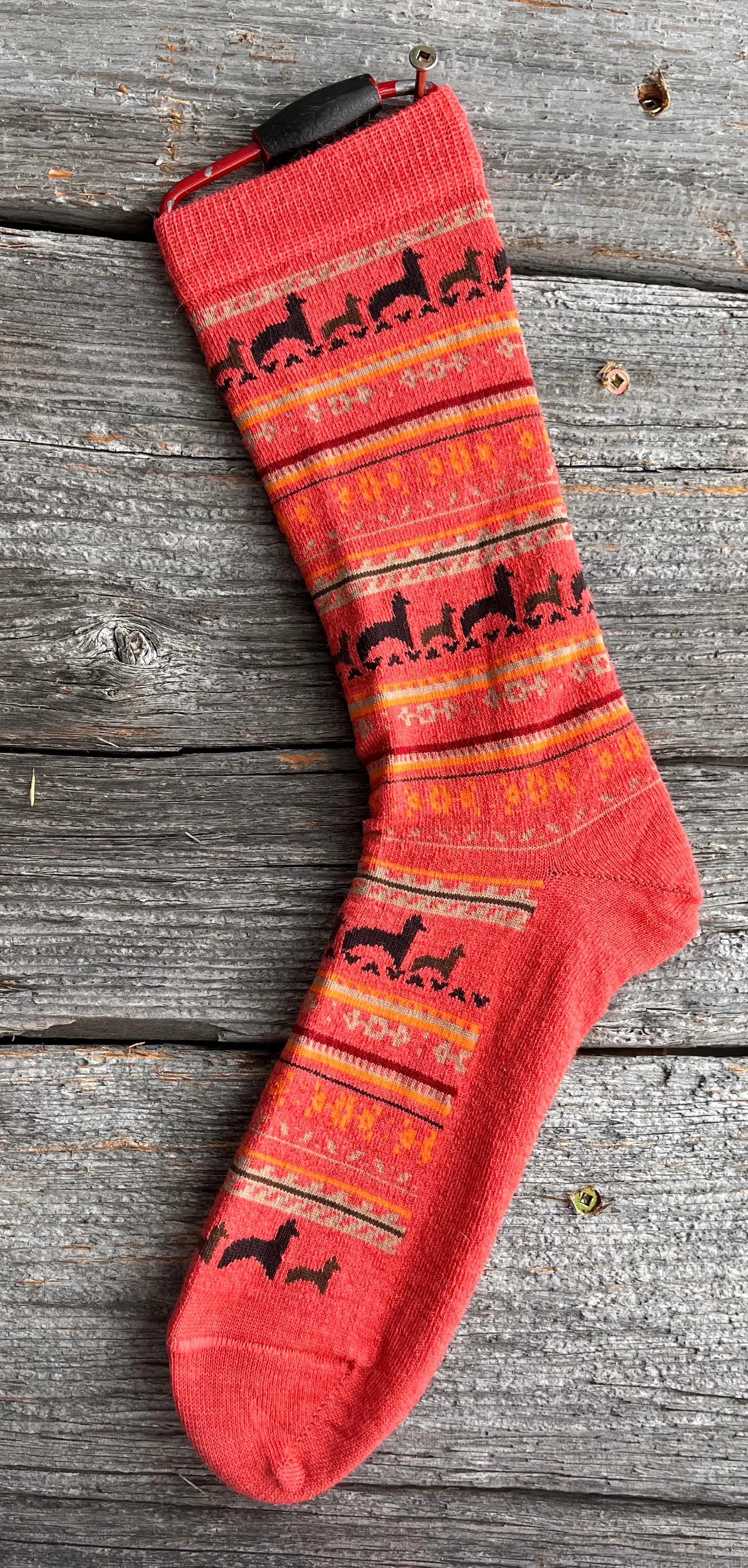 Cozy Alpaca Print Socks - Soft Coral Vibes for Warm Days!